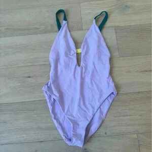 Kikirio Womens Once Piece Swimsuit Purple XS